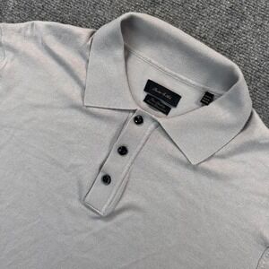 Porter & Ash Slim‎ Fit Knit Polo Shirt Mens XL Gray Viscose Nylon Lightweight